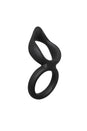 Adam & Eve - Silicone Dual Cock Ring & Clit Tickler - Black - Stag Shop