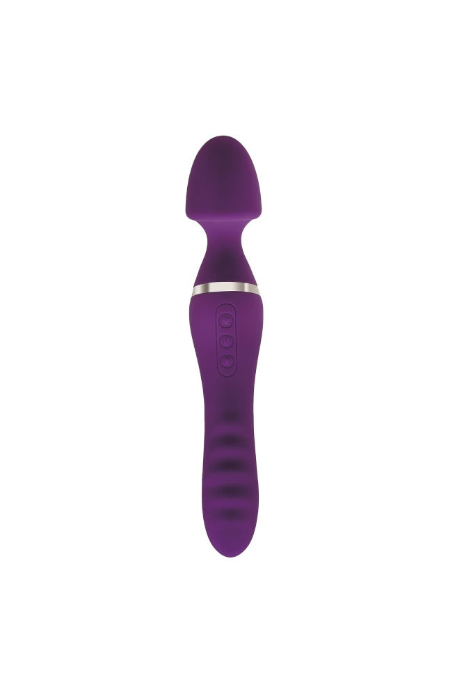 Adam & Eve - Dual End Twirling Wand Vibrator with Heated Shaft - Purple - Stag Shop