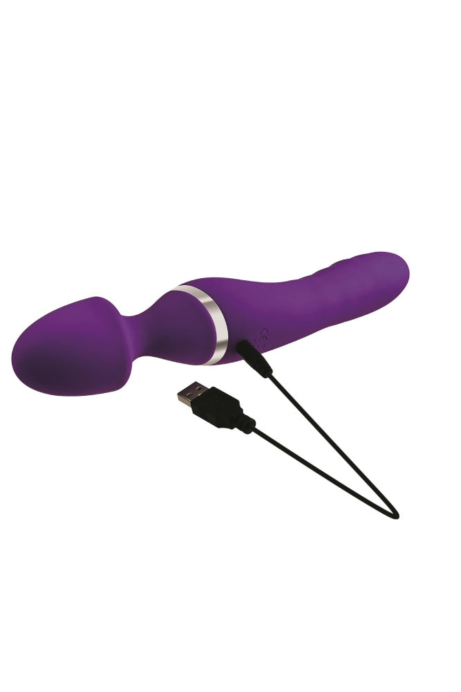 Adam & Eve - Dual End Twirling Wand Vibrator with Heated Shaft - Purple - Stag Shop