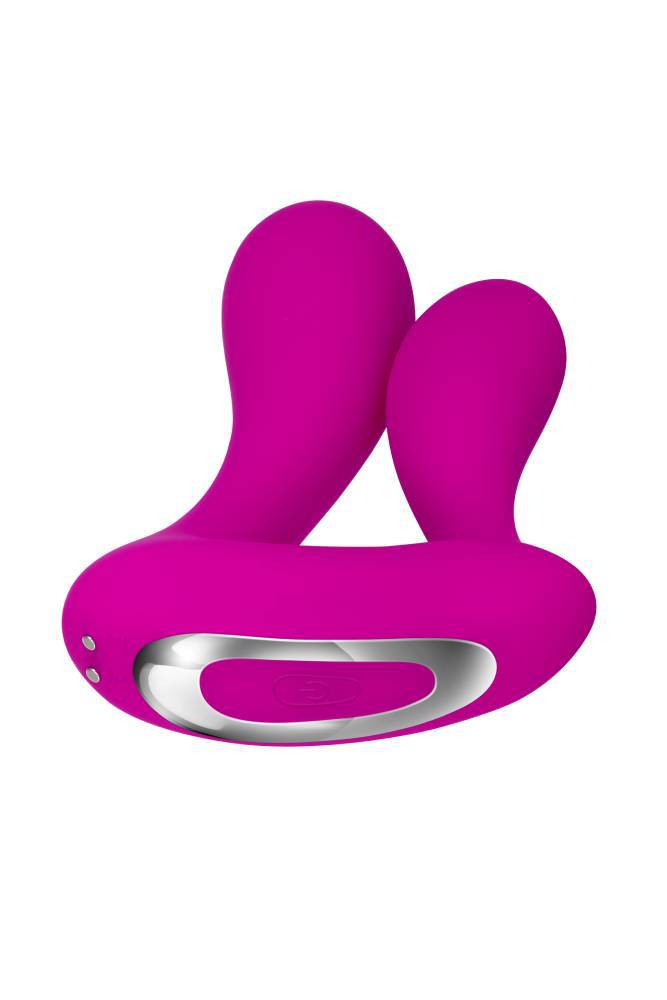 Adam & Eve - Rechargeable Dual Entry Silicone Vibrator - Pink - Stag Shop