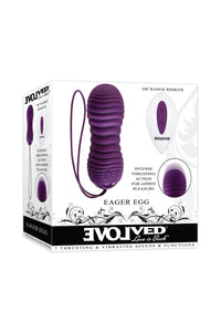 Thumbnail for Evolved - Eager Egg Remote Control Thrusting Vibrator - Purple - Stag Shop