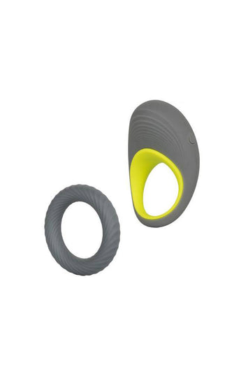 Cal Exotics - Link Up - Edge Vibrating Cock Ring Set - Grey - Stag Shop