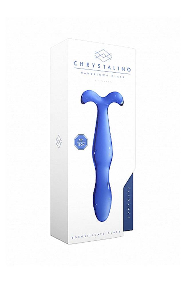 Shots Toys - Chrystalino - Elegance Glass Dildo  - Blue - Stag Shop