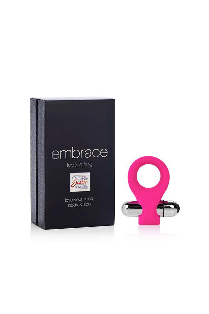 Cal Exotics - Embrace - Lover's Ring - Vibrating Cock Ring - Pink - Stag Shop