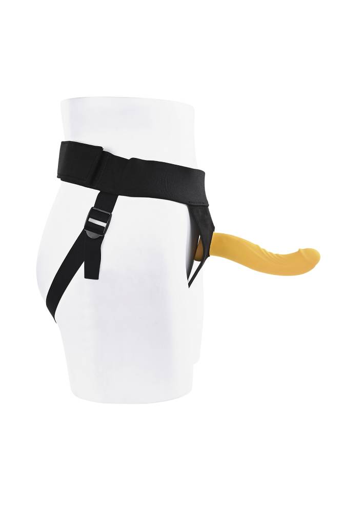 Evolved - Gender X - Sweet Embrace Strap-on Harness & Remote Control Dildo - Orange/Black - Stag Shop