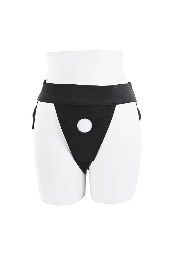 Evolved - Gender X - Sweet Embrace Strap-on Harness & Remote Control Dildo - Orange/Black - Stag Shop