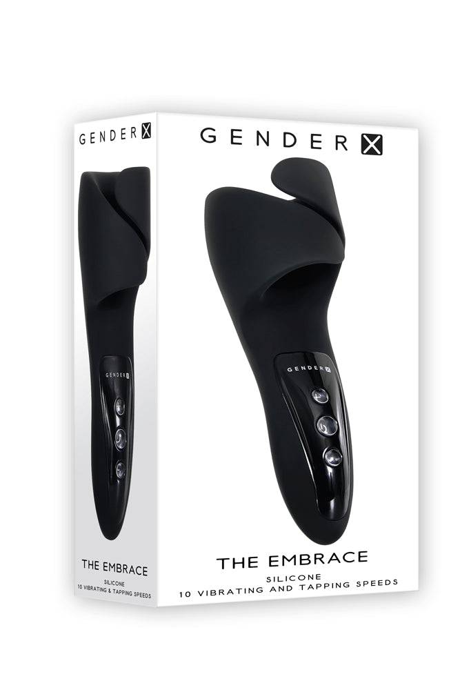 Evolved - Gender X - The Embrace Vibrating Stroker - Black - Stag Shop