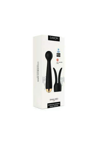 Svakom - Emma Neo Interactive Warming Wand Vibrator - Black - Stag Shop