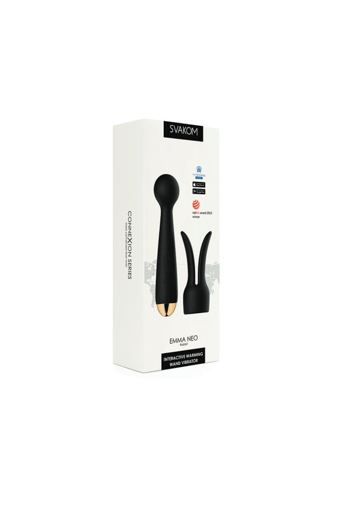 Svakom - Emma Neo Interactive Warming Wand Vibrator - Black - Stag Shop