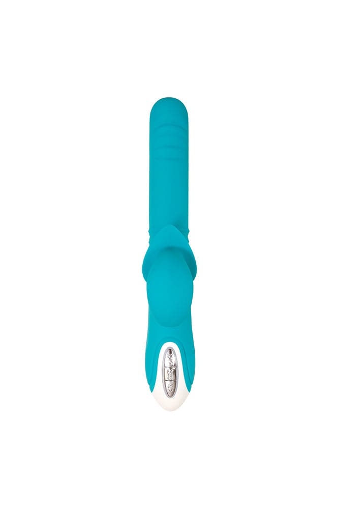 Evolved - The Show Stopper Thrusting Dual Vibrator - Blue - Stag Shop