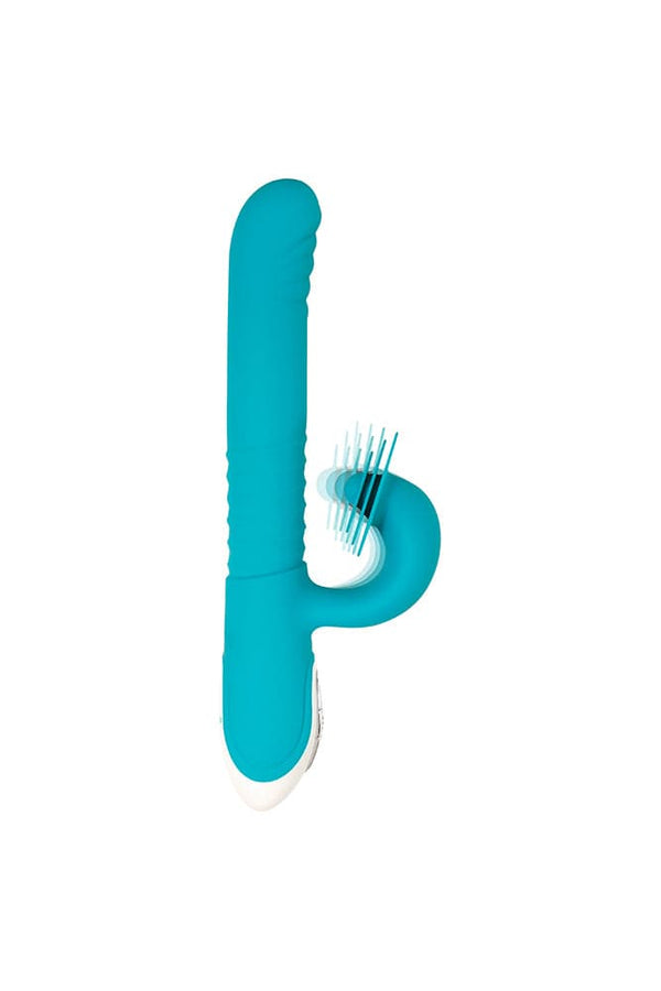 Evolved - The Show Stopper Thrusting Dual Vibrator - Blue - Stag Shop