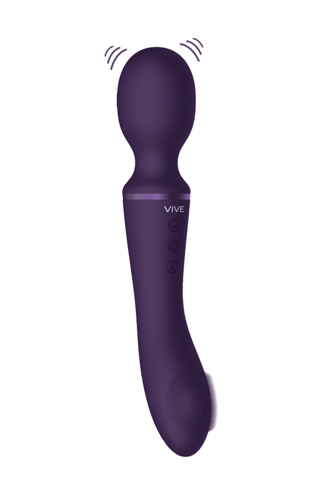 Shots Toys - VIVE - Enora - Dual Ended Wand Vibrator & Massager - Purple - Stag Shop