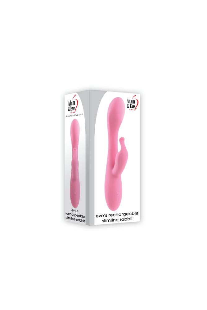 Adam & Eve - Eve's Rechargeable Slimline Rabbit Vibrator  - Pink - Stag Shop