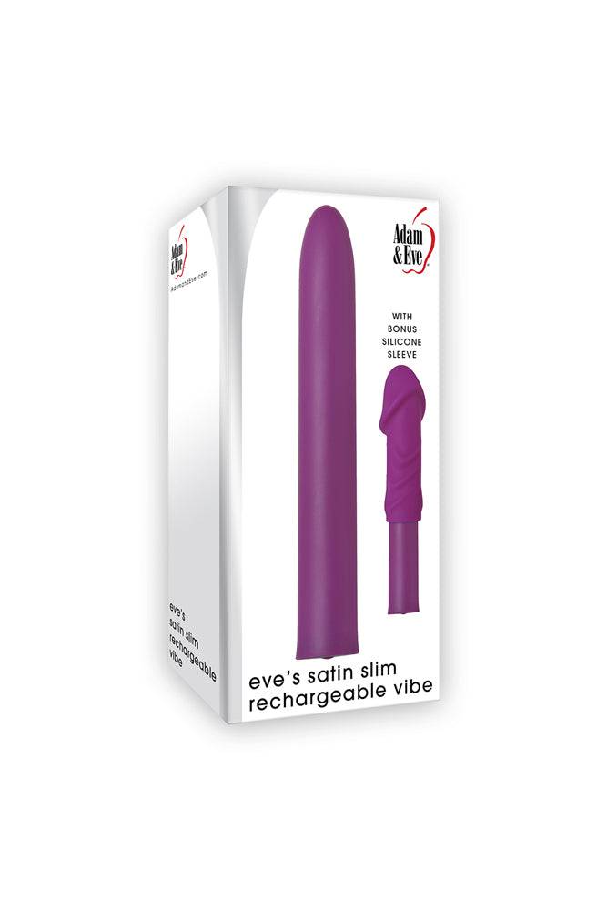 Adam & Eve - Eve's Satin Slim Rechargeable Vibe - Purple - Stag Shop
