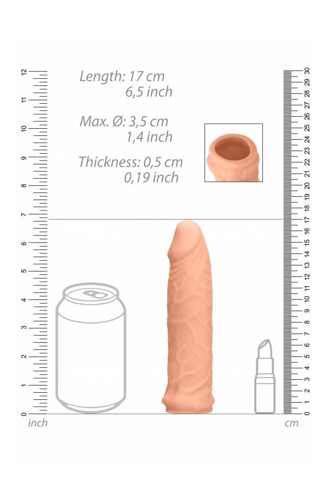 Shots Toys - RealRock - 6 Inch Penis Extender - Beige - Stag Shop