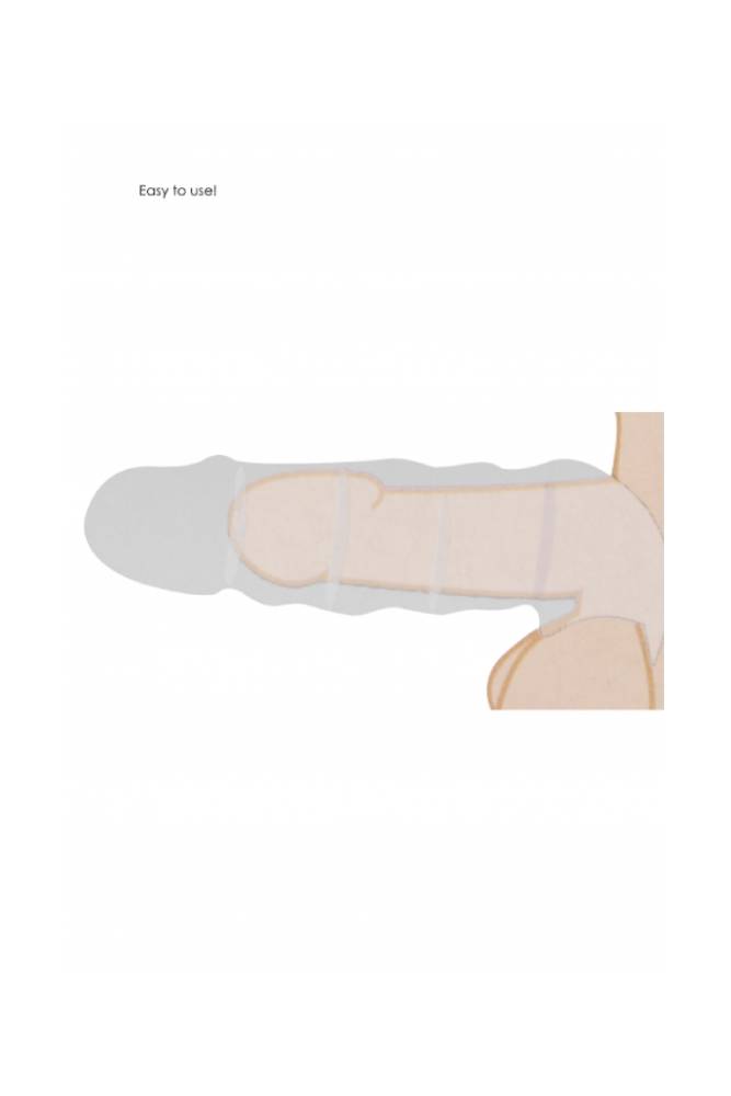 Shots Toys - RealRock - 8 Inch Penis Sleeve with Ball Strap - Beige - Stag Shop