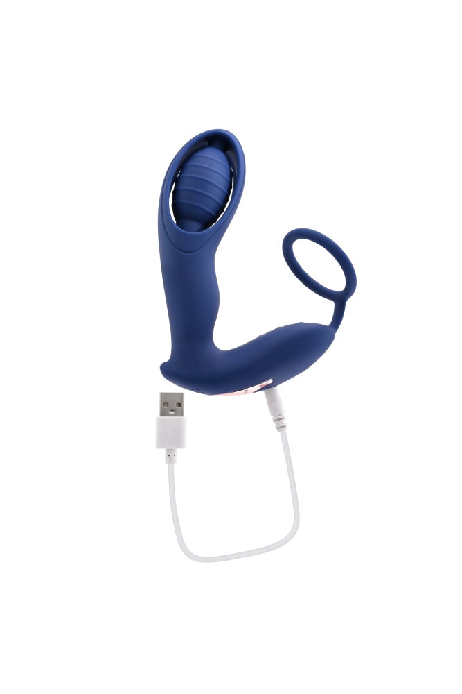 Zero Tolerance - Extra Mile Remote Controlled Prostate Massager with Cock Ring - Blue - Stag Shop
