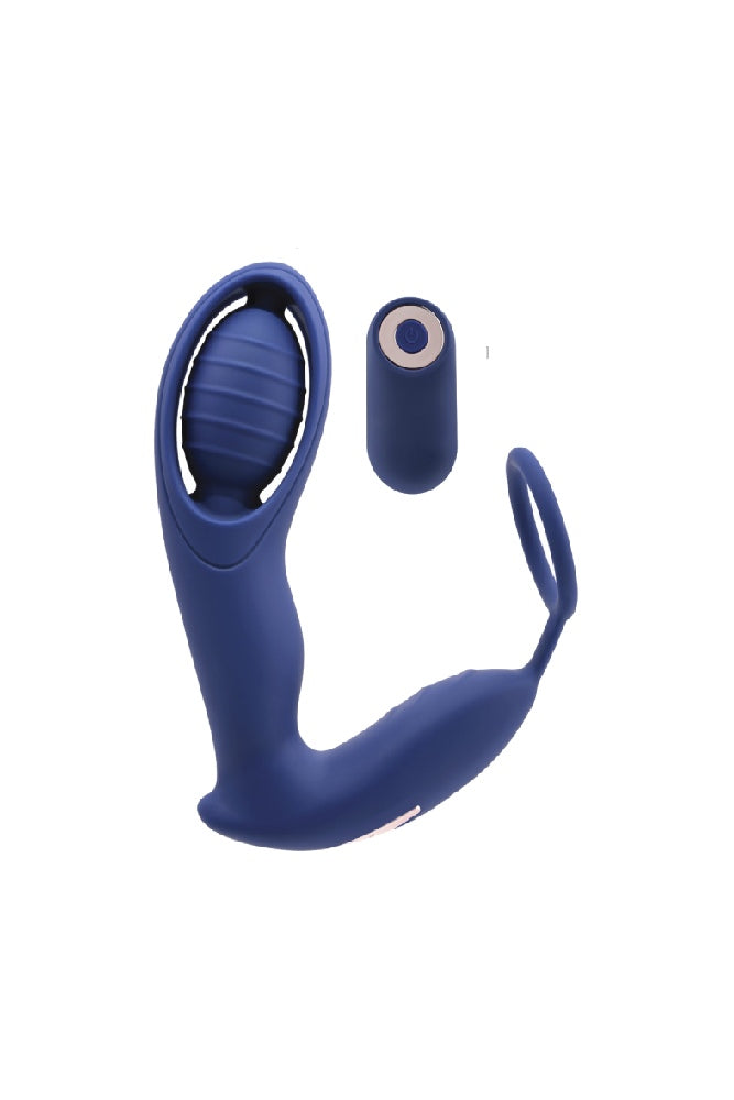Zero Tolerance - Extra Mile Remote Controlled Prostate Massager with Cock Ring - Blue - Stag Shop