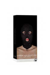 Ouch by Shots Toys - Extreme Mesh Balaclava Hood with D-Ring - Black - Stag Shop