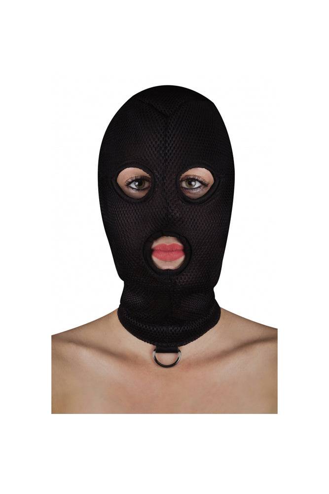 Ouch by Shots Toys - Extreme Mesh Balaclava Hood with D-Ring - Black - Stag Shop