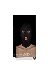 Thumbnail for Ouch by Shots Toys - Extreme Mesh Balaclava Hood with D-Ring - Black - Stag Shop