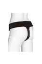 Vac-U-Lock by Doc Johnson - EZ Rider Thong Velvet Harness w/ Plug - Black - Stag Shop