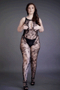 Shots Toys - Le Désir - DES023X - Crotchless Lace Bodystocking - OS/XL - Black - Stag Shop