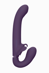 Shots Toys - VIVE - Satu Pulse Wave & Vibrating Strapless Strap-on - Purple - Stag Shop