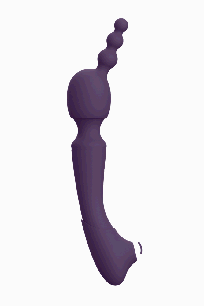 Shots Toys - VIVE - Nami Air Pulse Wave & Vibrating Wand - Purple - Stag Shop