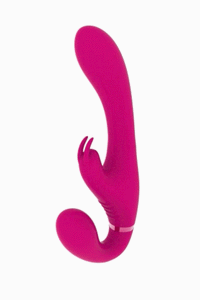 Thumbnail for Shots Toys - VIVE - Suki Vibrating Strapless Strap-on Rabbit - Pink - Stag Shop