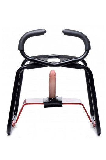 XR Brands - Lovebotz - Bangin Bench EZ Ride Sex Stool With Handles - Black/Red - Stag Shop