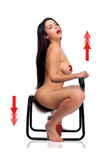 XR Brands - Lovebotz - Bangin Bench EZ Ride Sex Stool With Handles - Black/Red - Stag Shop