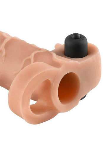 Pipedream - Fantasy X-tensions - Vibrating Real Feel 2 Inch Penis Extension - Beige - Stag Shop
