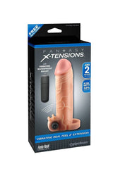 Pipedream - Fantasy X-tensions - Vibrating Real Feel 2 Inch Penis Extension - Beige - Stag Shop