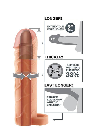 Pipedream - Fantasy X-tensions - Perfect 2-inch Extension with Ball Strap - Stag Shop