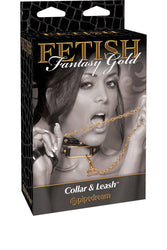 Pipedream - Fetish Fantasy Gold - Collar & Leash Set - Gold/Black - Stag Shop