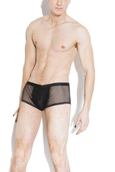 Coquette - S5089 - Men's Fishnet Boxer Brief - Black - Stag Shop