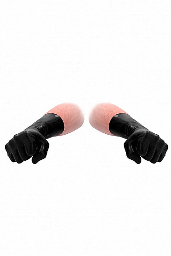 Shots Toys - Fist It - Short Latex Gloves - Black - Stag Shop