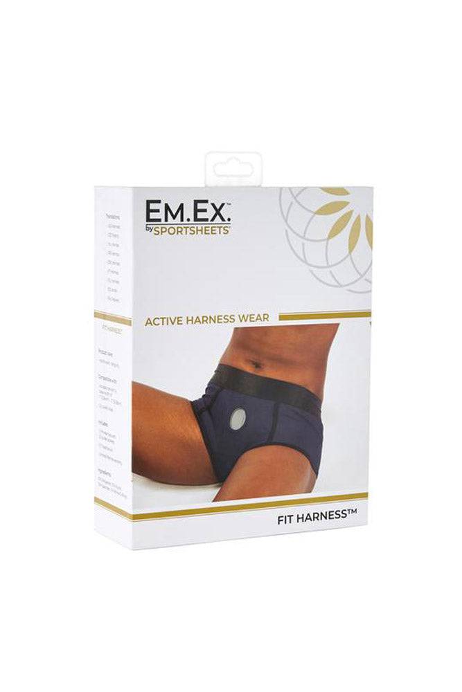 Sportsheets - EM.EX. - Fit Boxer Brief Harness - Black - Stag Shop