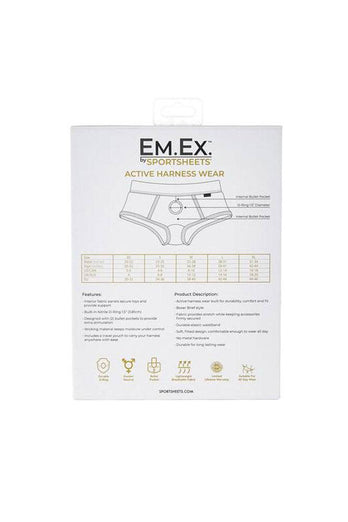 Sportsheets - EM.EX. - Fit Boxer Brief Harness - Black - Stag Shop
