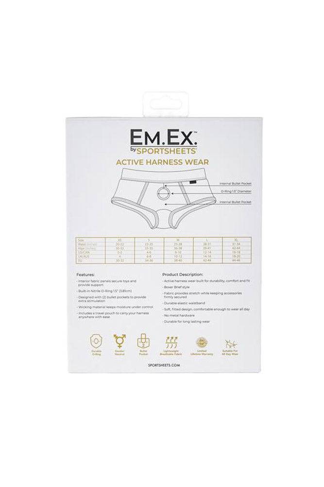 Sportsheets - EM.EX. - Fit Boxer Brief Harness - Black - Stag Shop