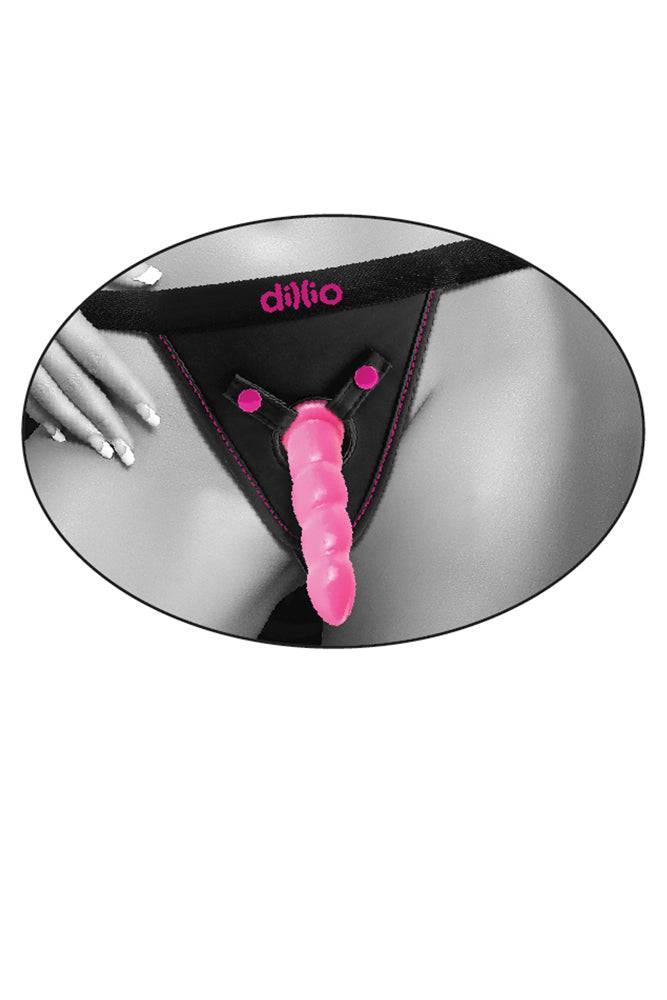 Pipedream - Dillio - Perfect Fit Strap-On Harness - Black/Pink - Stag Shop