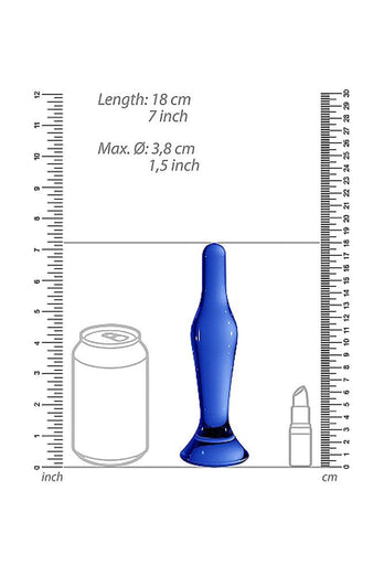 Shots Toys - Chrystalino - Flask Glass Dildo - Blue - Stag Shop