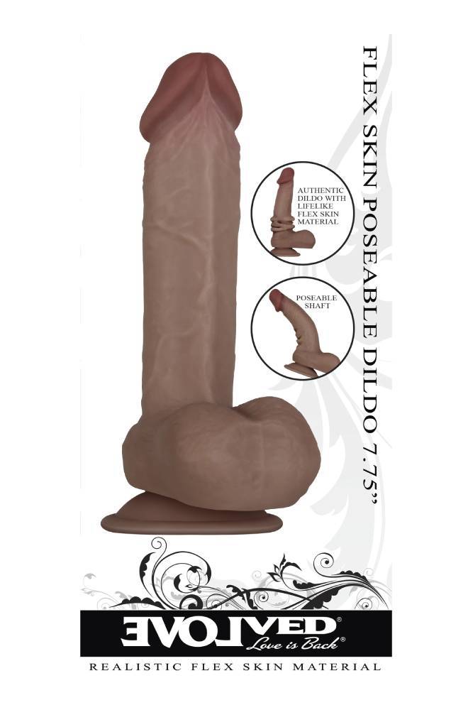 Evolved - Flex Skin Poseable Dildo - 7.75 inches - Dark - Stag Shop
