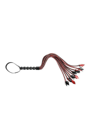 Sportsheets - Saffron Braided Flogger - 24 Inch - Black/Red - Stag Shop