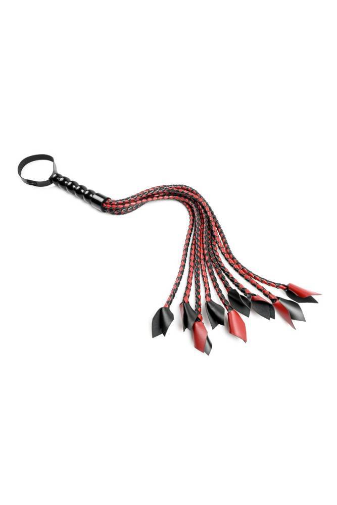 Sportsheets - Saffron Braided Flogger - 24 Inch - Black/Red - Stag Shop