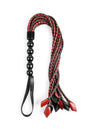 Sportsheets - Saffron Braided Flogger - 24 Inch - Black/Red - Stag Shop