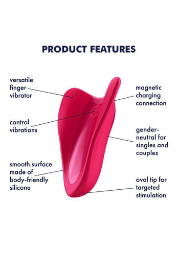 Satisfyer - High Fly - Silicone Finger Vibrator - Red - Stag Shop