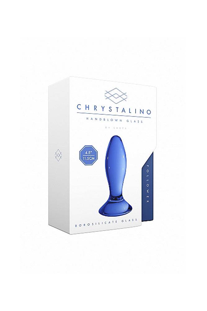 Shots Toys - Chrystalino - Follower Glass Butt Plug - Blue - Stag Shop