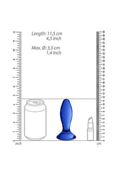 Shots Toys - Chrystalino - Follower Glass Butt Plug - Blue - Stag Shop